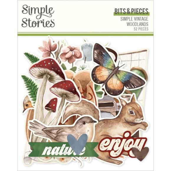 N Simple Stories Simple Vintage Woodlands Bits &amp; Pieces 52/Pkg