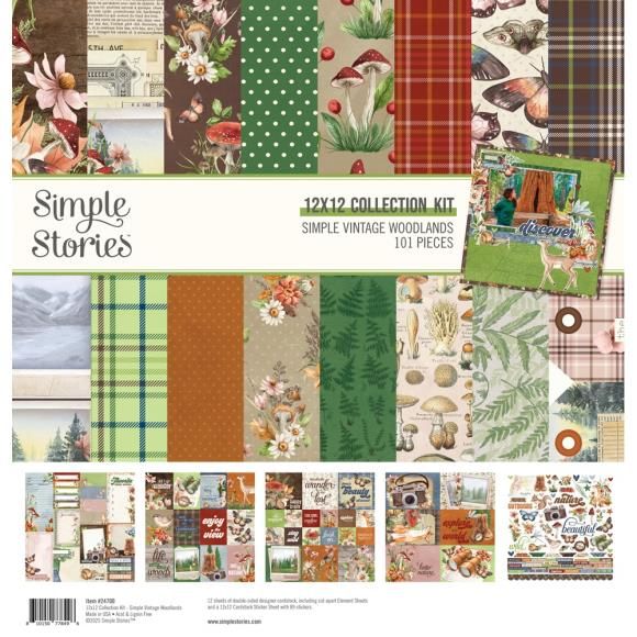N Simple Stories Collection Kit 12&quot; X12&quot; Simple Vintage Woodlands