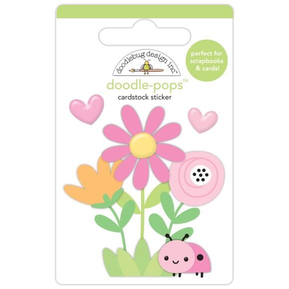 N Doodlebug Doodle-Pops 3D Stickers Ladybug Garden Butterfly Kisses