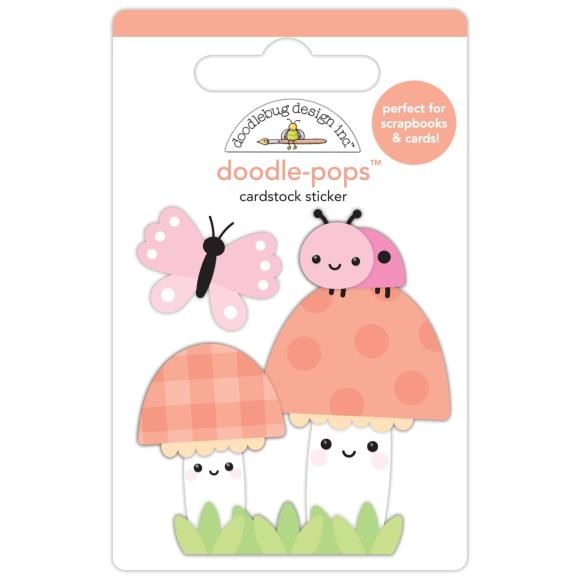 N Doodlebug Doodle-Pops 3D Stickers Fun Guys Butterfly Kisses