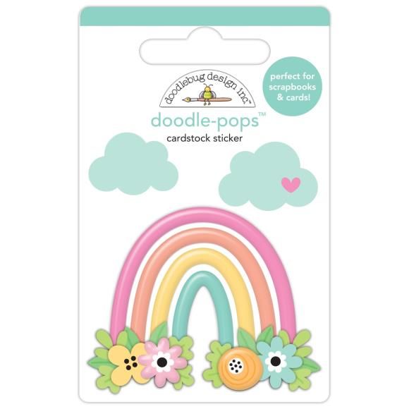 N Doodlebug Doodle-Pops 3D Stickers Rainbow Garden Butterfly Kisses
