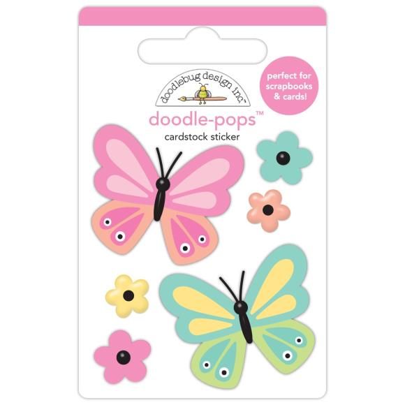 N Doodlebug Doodle-Pops 3D Stickers Butterfly Kisses