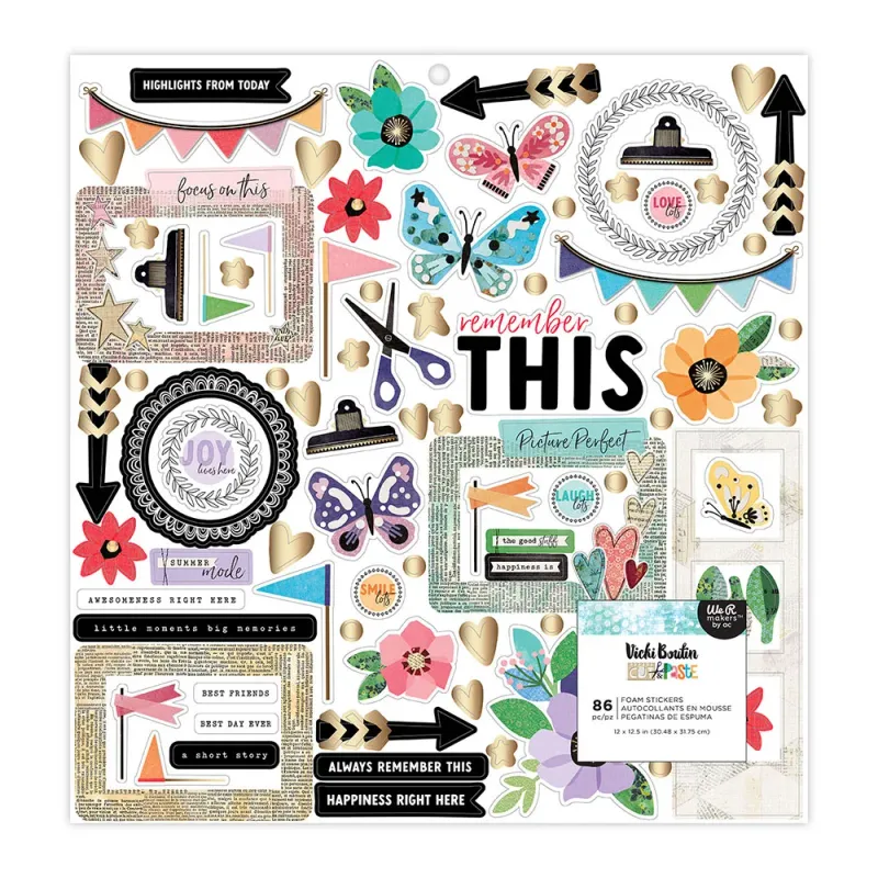 N Vicki Boutin - Cut &amp; Paste Collection - 12 x 12 Foam Stickers