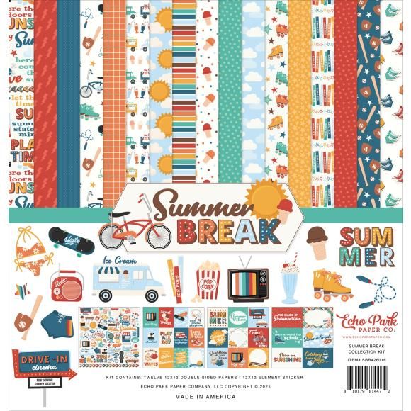 N Echo Park Collection Kit 12&quot;X12&quot; Summer Break