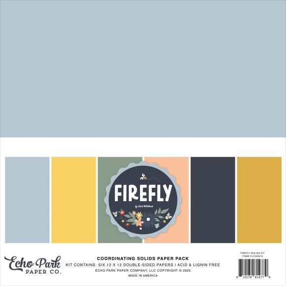N Echo Park Solids Collection Kit 12&quot;X12&quot; Firefly