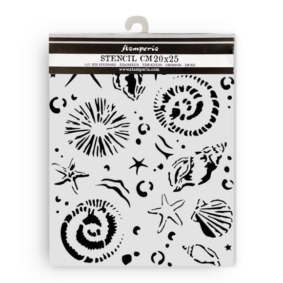 N Stamperia Stencil 7.87&quot; X9.34&quot; Silent Sea Starfish