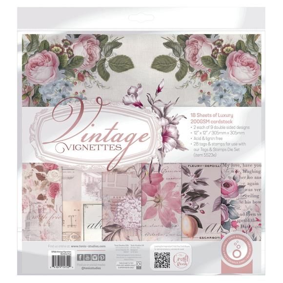 N Tonic Studios Art Pad 12&quot; X12&quot; Vintage Vignettes