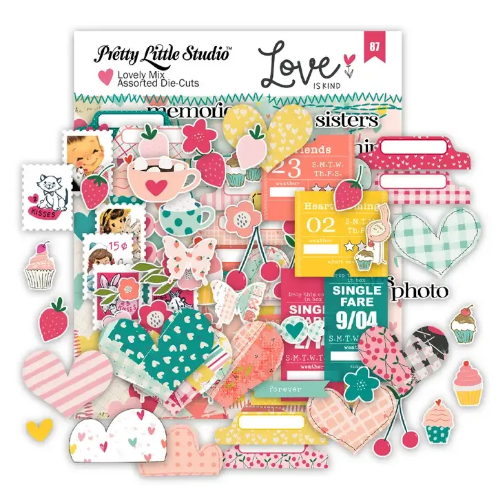 F Pretty Little Studio Love is Kind Mixed Ephemera Lovely Mix