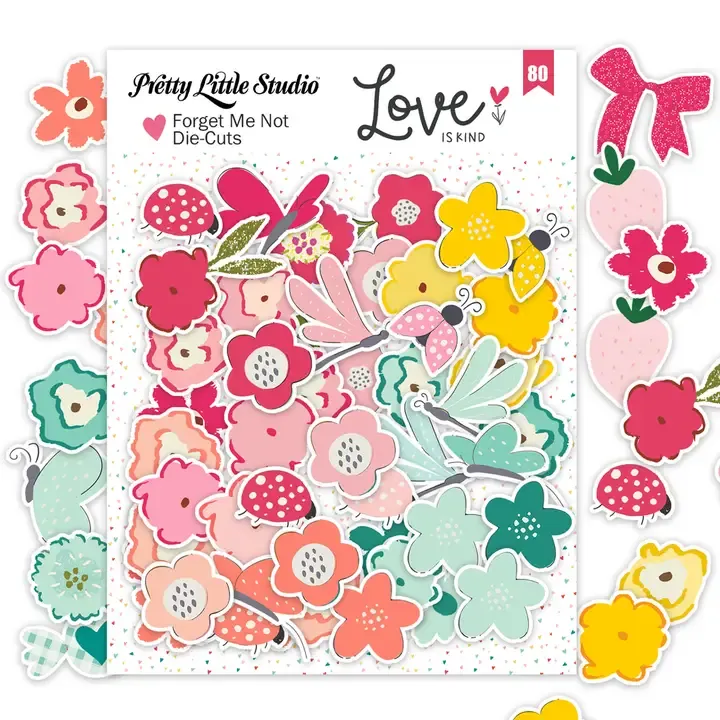 F Pretty Little Studio Love is Kind Flower Die-Cuts Ephemera Forget Me Not