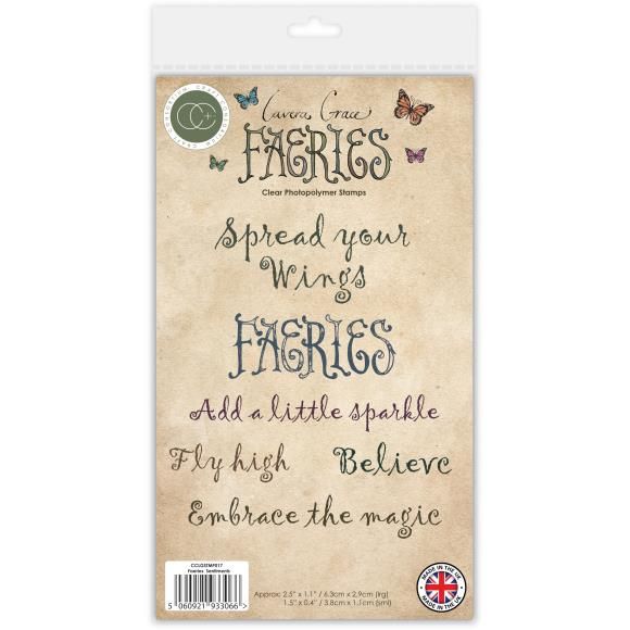Craft Consortium Faeries Photopolymer Stamp Set Sentiments
