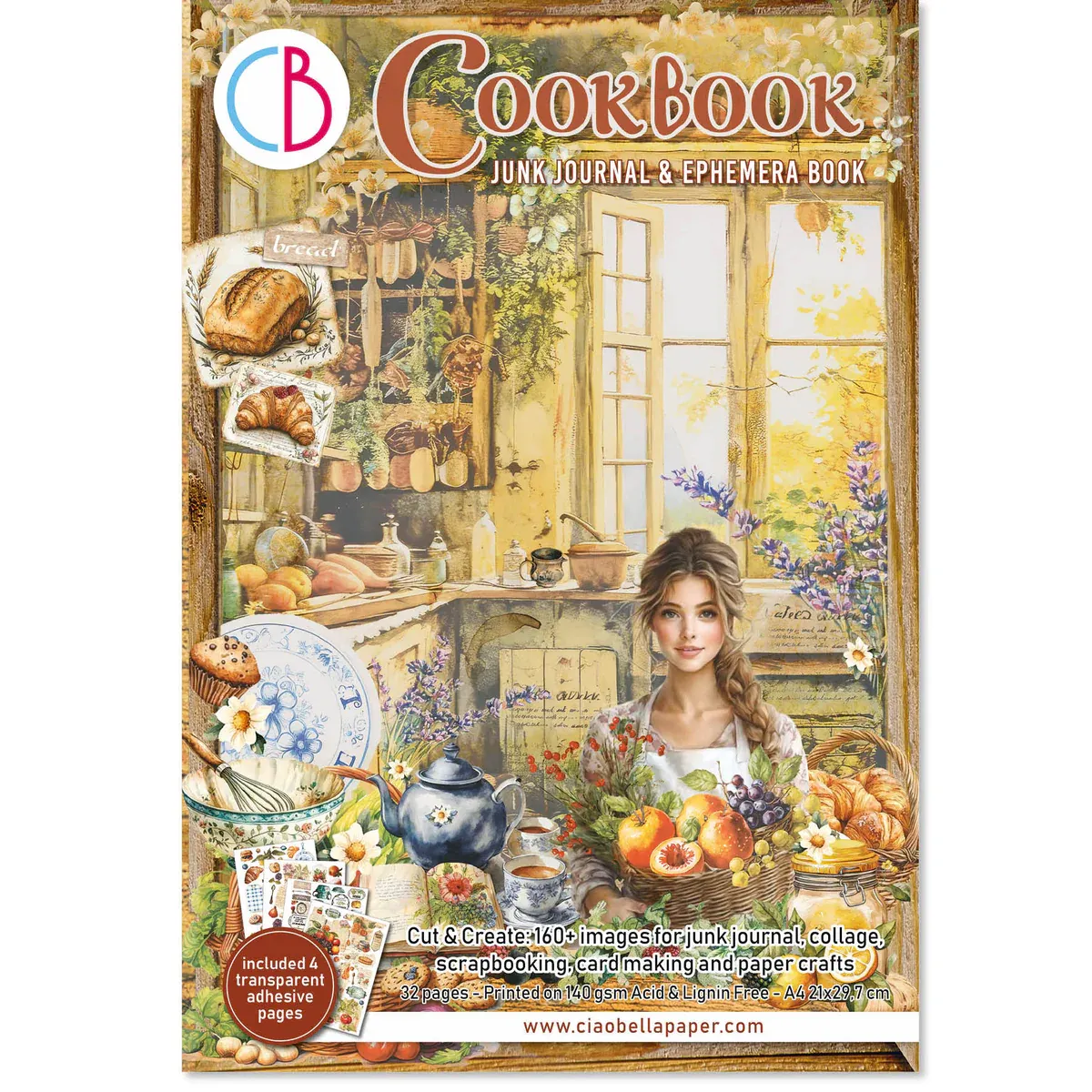 EC Cookbook Junk Journal &amp; Ephemera Book A4 32/Pkg