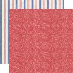 Echo Park Yankee Doodle Double-Sided Cardstock 12&quot;X12&quot; Fireworks And Stars