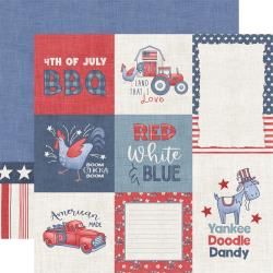 Echo Park Yankee Doodle Double-Sided Cardstock 12&quot;X12&quot; USA Journaling Cards