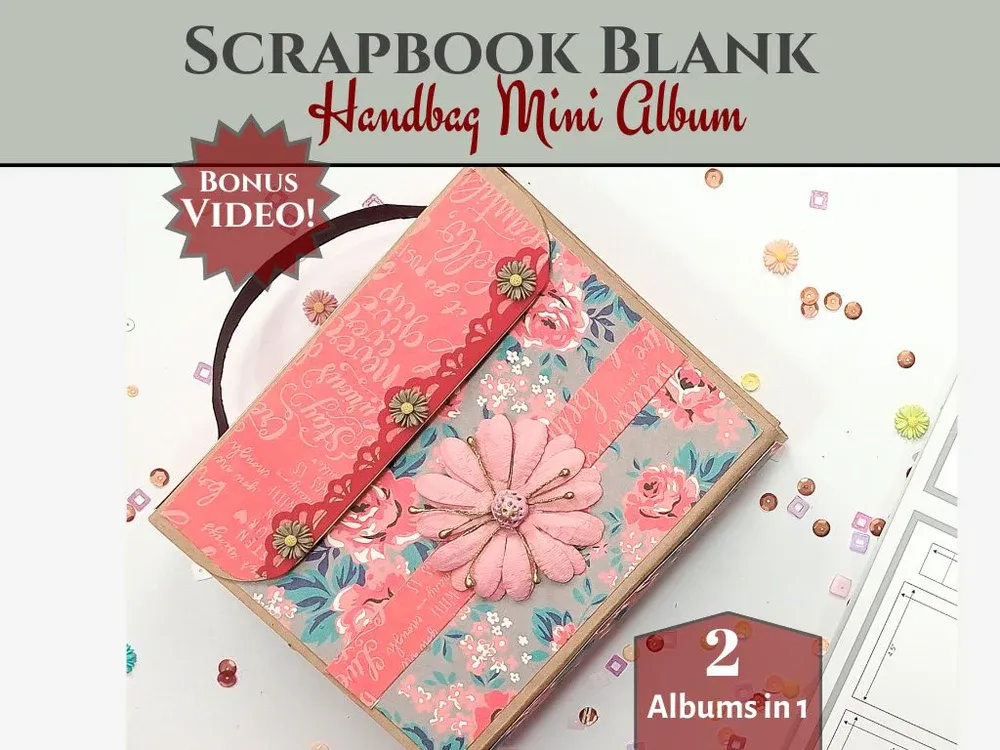 EC CrafTreat Scrapbook Blanks - Accordion Inserts Handbag - Black &amp; Kraft Color