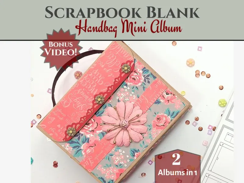 EC CrafTreat Scrapbook Blanks - Accordion Inserts Handbag - Black &amp; Kraft Color