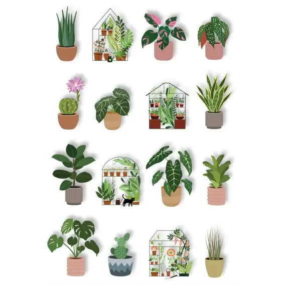 Pop Up Scrapbook Stickers House Plants