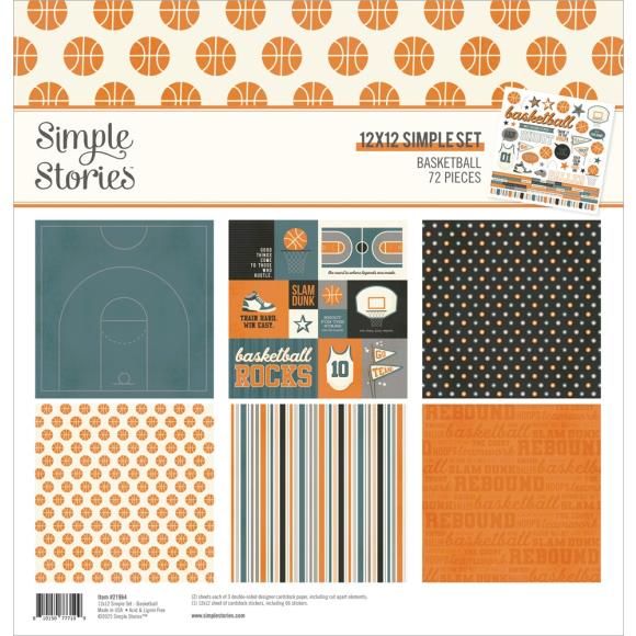 N Simple Stories Collection Kit 12&quot; X12&quot; Basketball