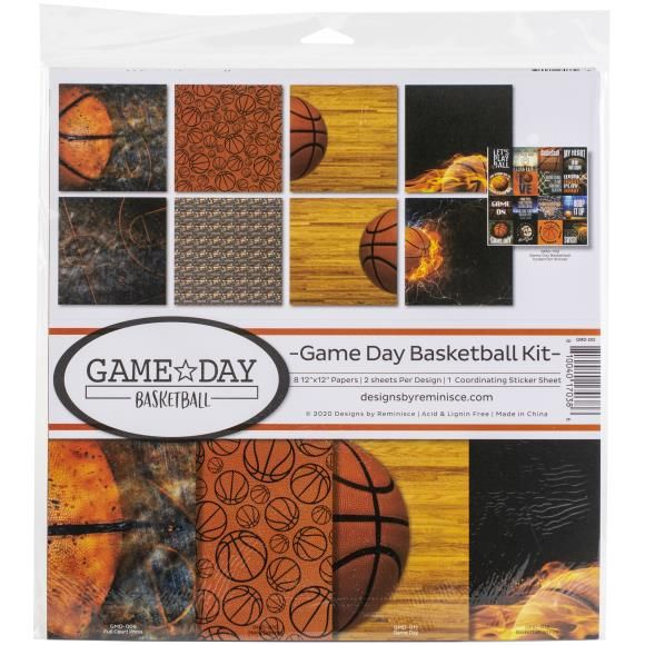 N Reminisce Collection Kit 12&quot; X12&quot; Game Day Basketball