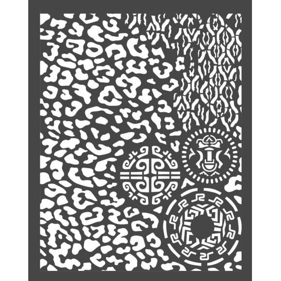 N Stamperia Stencil 7.87&quot; X9.84&quot; Animalier W/Tribals Amazonia