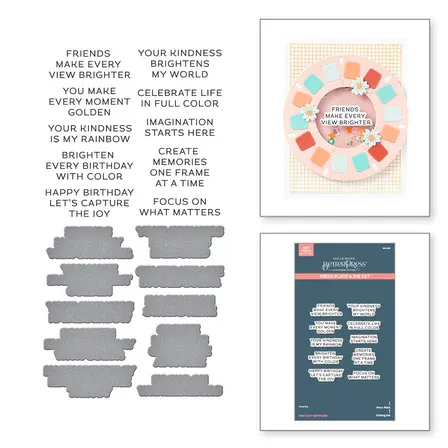 SB Reel Color Sentiments BetterPress Plate &amp; Die From The Take Note Collection