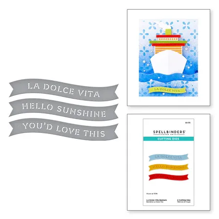SB La Dolce Vita Banners Etched Dies From The La Dolce Vita Collextion