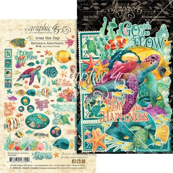 N Graphic 45 Ephemera Set Seas The Day