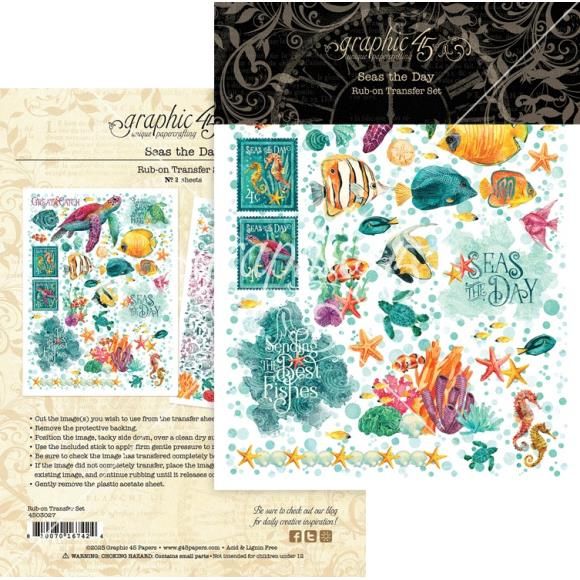 N Graphic 45 Rub-On Transfers Seas The Day