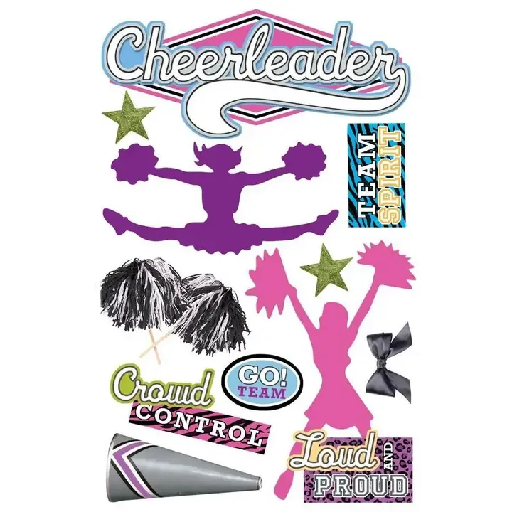 F Paper House Cheerleader Dimensional Stickers