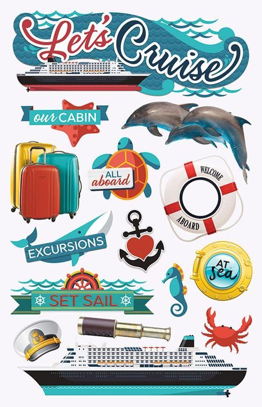F Paper House Let&#39;s Cruise Dimensional Stickers