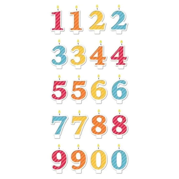 F Paper House Number Candles Puffy Stickers