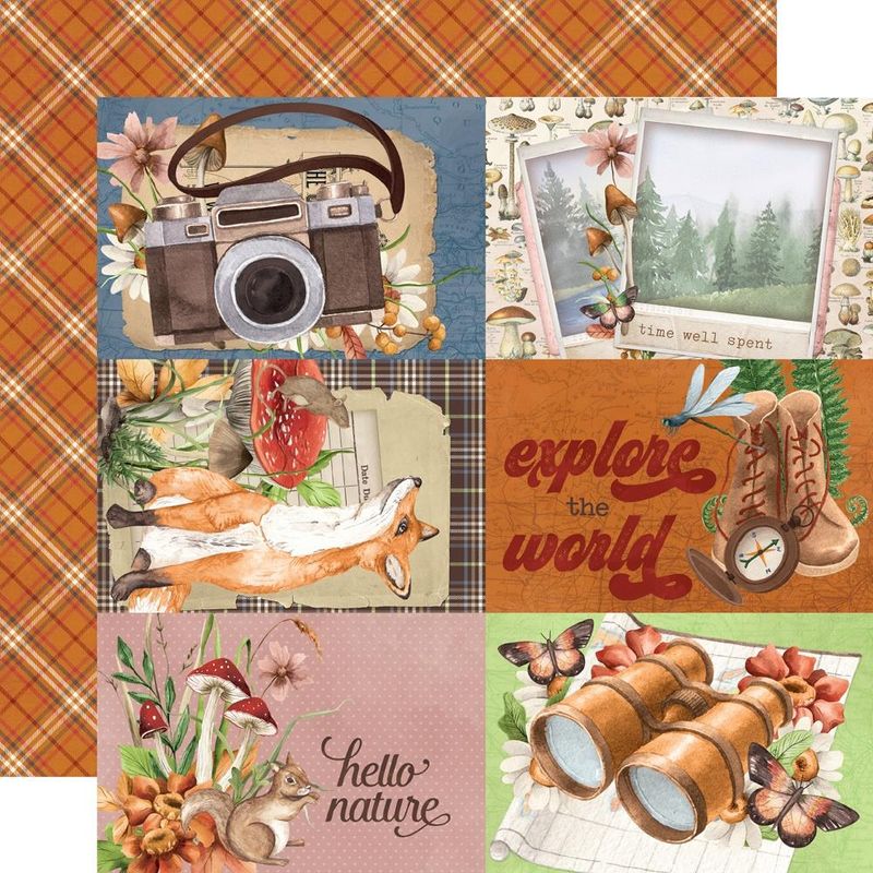 N Simple Vintage Woodlands Double-Sided Cardstock 12&quot;X12&quot; 4X6 Elements