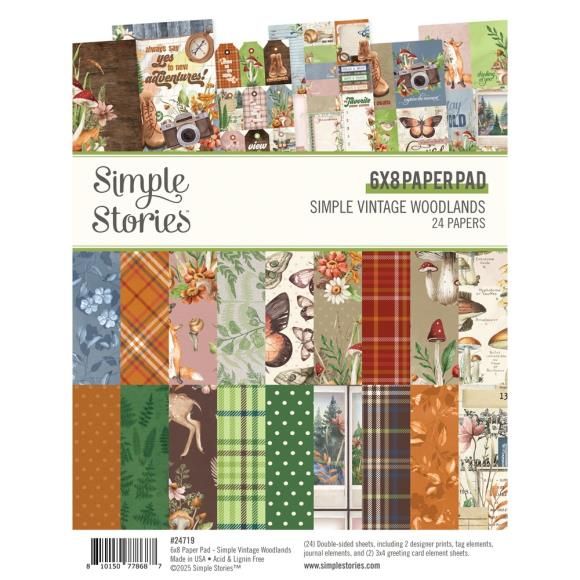 N Simple Stories Simple Vintage Woodlands Double Sided 6&quot;x8&quot; pad