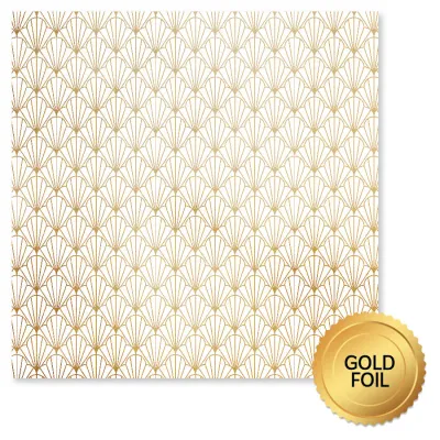EC Paper Rose Wedding Joy Foil Gold F 12 x 12 Paper