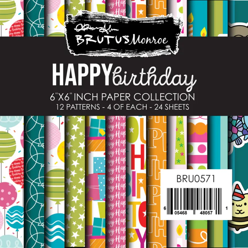 Brutus Monroe Happy Birthday Paper Pad 6&quot; X6&quot;