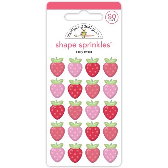 N Doodlebug Sprinkles Adhesive Enamel Shapes Berry Sweet
