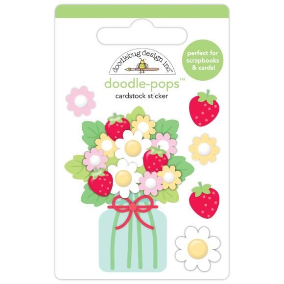 N Doodlebug Doodle-Pops 3D Sticker Berry Bouquet, Berry Sweet
