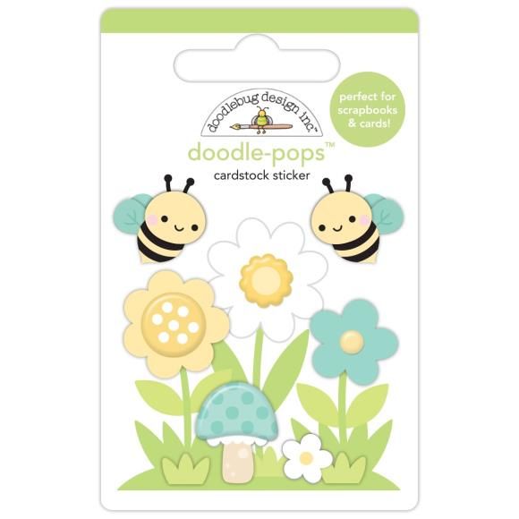 N Doodlebug Doodle-Pops 3D Sticker Bee-utiful Garden, Bee Happy