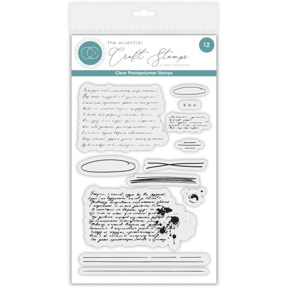 N Craft Consortium Photopolymer Stamp set Handwritting, Journaling Phase 2