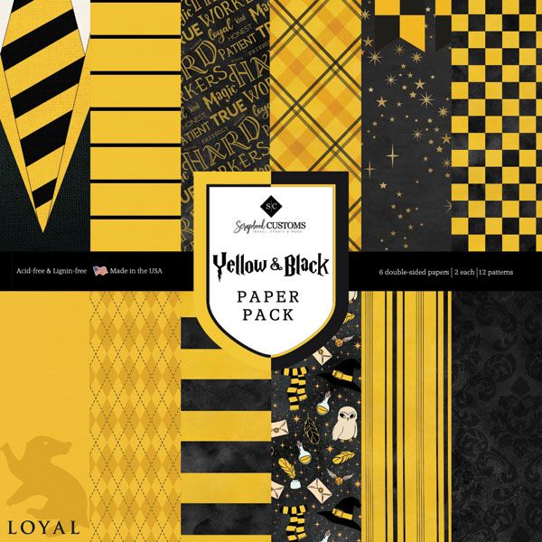 SC Yellow &amp; Black Paper Pack 12x12 Paper Pack