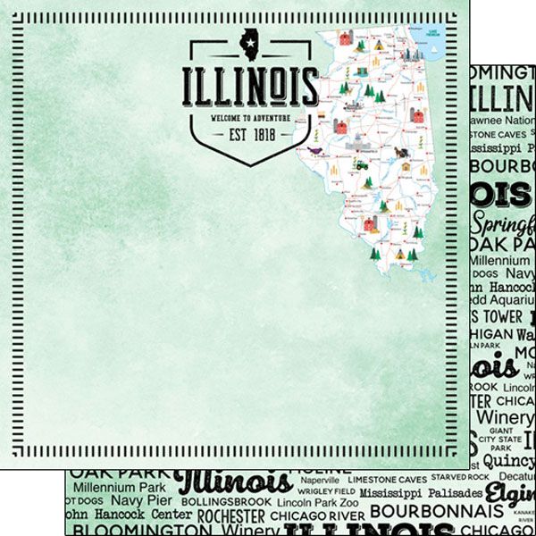 SC Illinois Postage Map DS paper