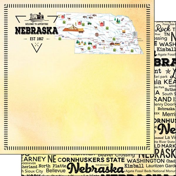 SC Nebraska Postage Map DS paper