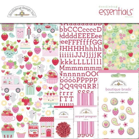 Doodlebug Essentials Page Kit 12&quot;X12&quot; Berry Sweet