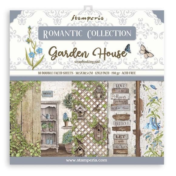 Stamperia Double-Sided Paper Pad 12&quot;X12&quot; 10/Pkg Romantic Garden House