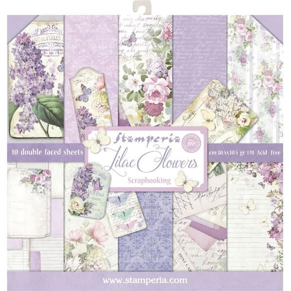 Stamperia Double-Sided Paper Pad 12&quot;X12&quot; 10/Pkg Lilac Flowers