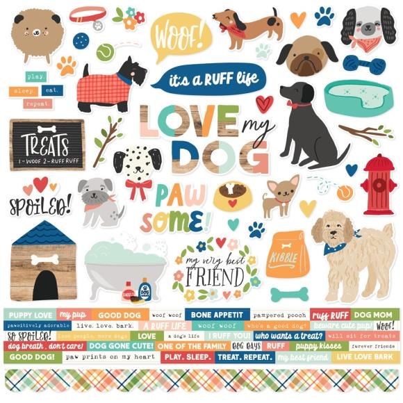 Fur Baby Dog Cardstock Stickers Fur Baby Dog