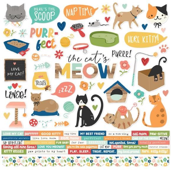 Fur Baby Cat Cardstock Stickers Fur Baby Cat