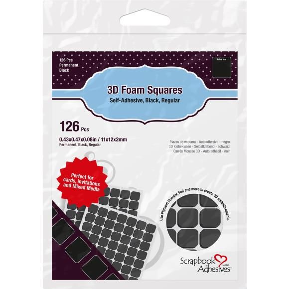 N Scrapbook Adhesives 3D Self-Adhesive Foam Squares 126/Pkg Black .5&quot; X.5&quot;