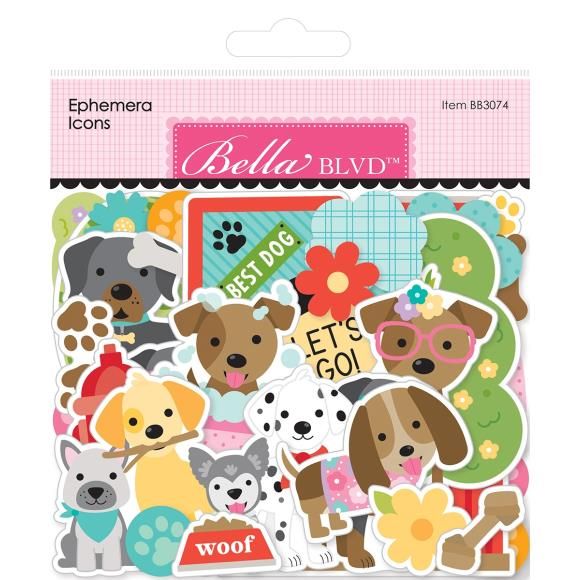 Bella Blvd Cardstock Ephemera Icons, Bow Wow