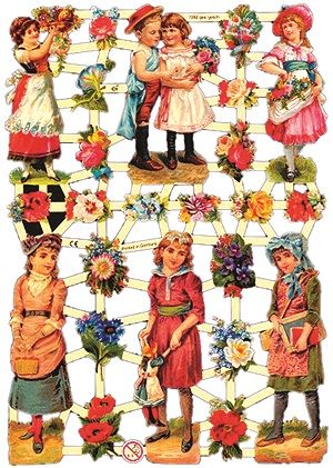 GB Ernst Freihoff Scrapart Adornments Flower Children