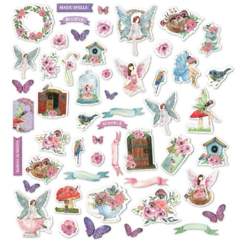 GB Multicraft Forever In Time Glitter Die Cut Embellishments Fairy Sparkle